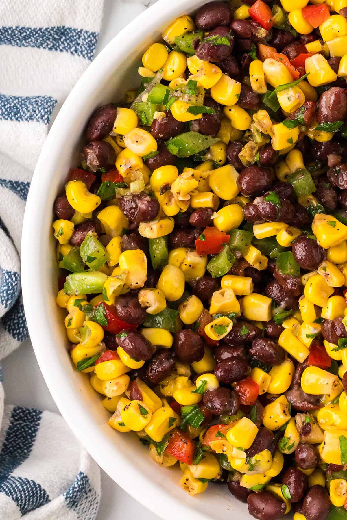 Finished recipe in a white serving bowl.