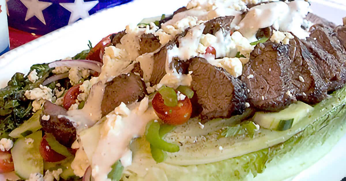 Grilled Steak Salad with Blue Cheese Dressing Recipe - Lana's Cooking