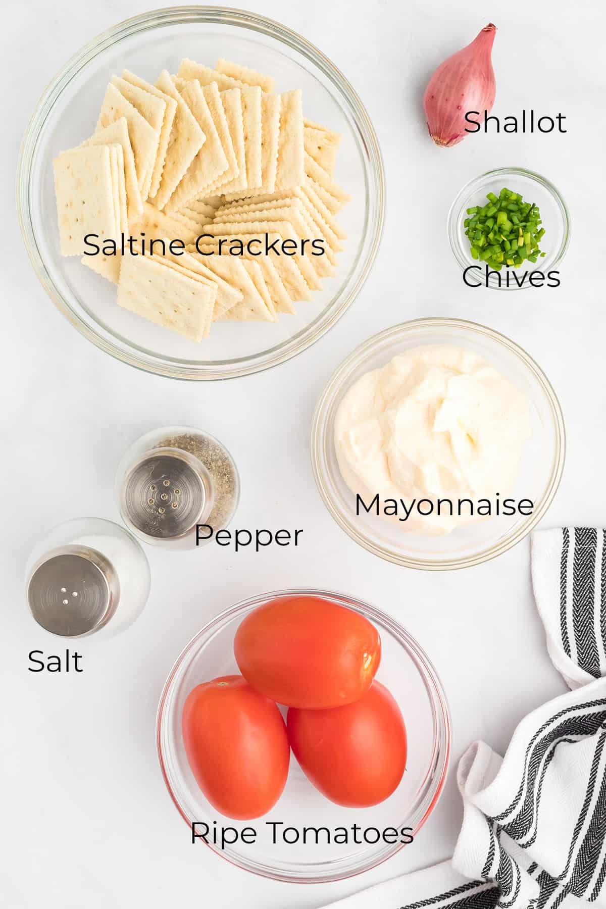 Ingredients needed to make cracker salad.