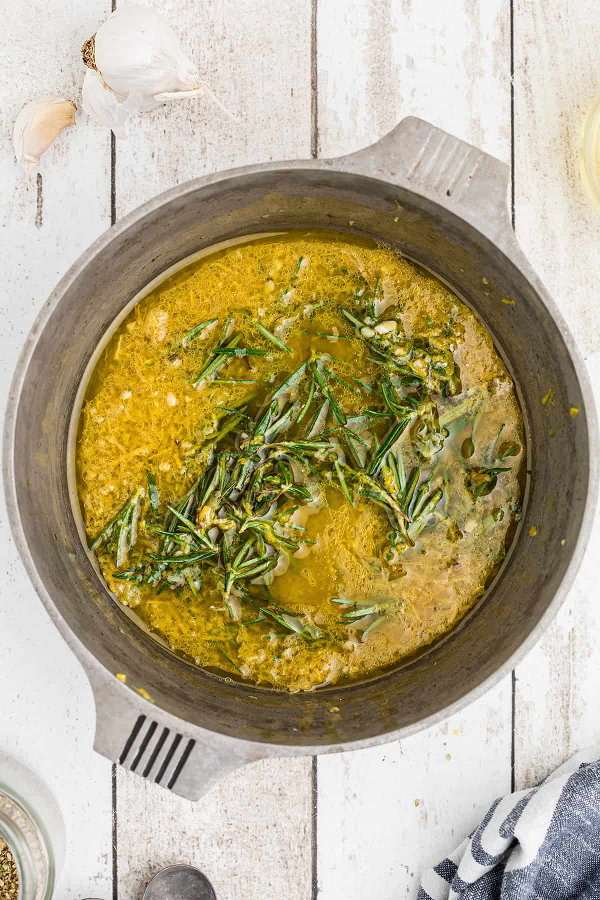 Marinade cooking in a saucepan.