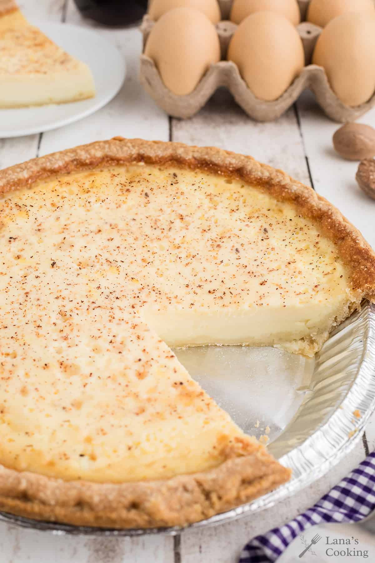 Finished egg custard pie.