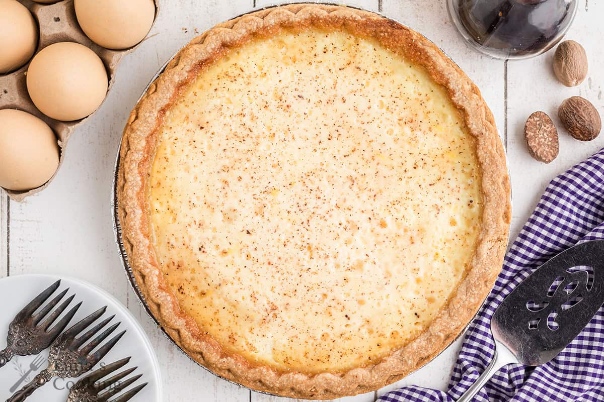 Finished egg custard pie.