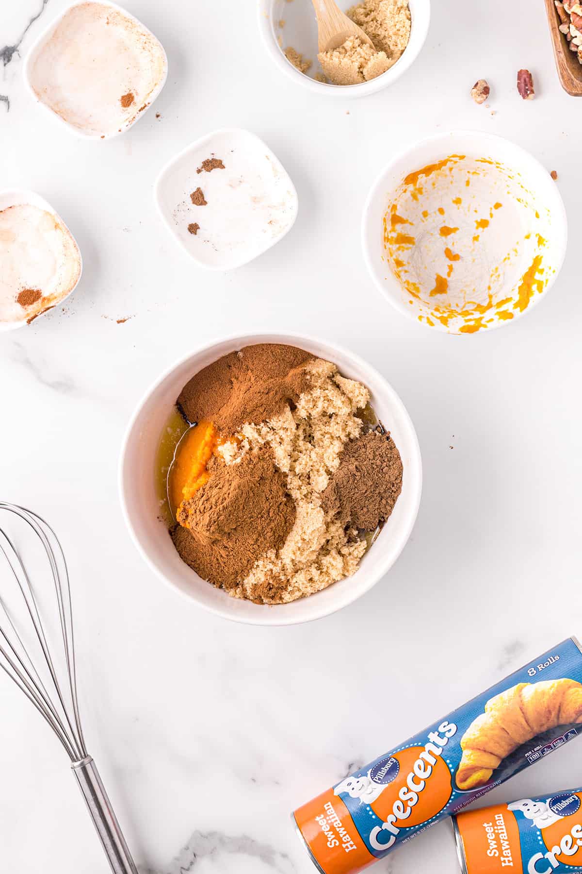 Filling ingredients in a small bowl.