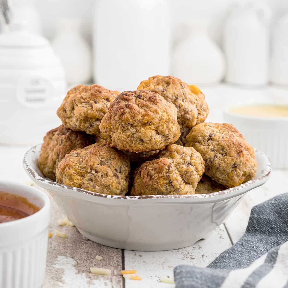 Sausage Balls with Two Dipping Sauces