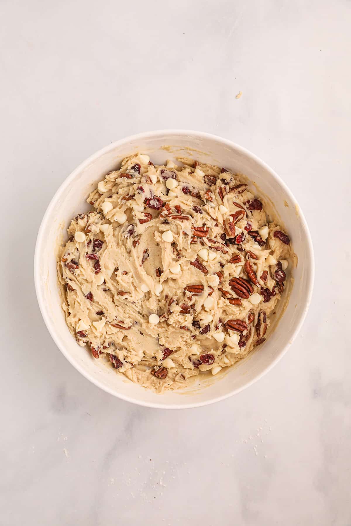 Pecans, cranberries, and chocolate chips added to the dough.