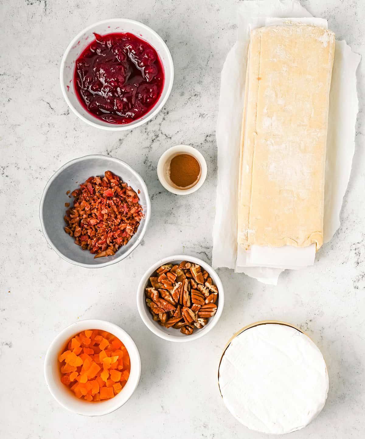 All ingredients needed to make the recipe.