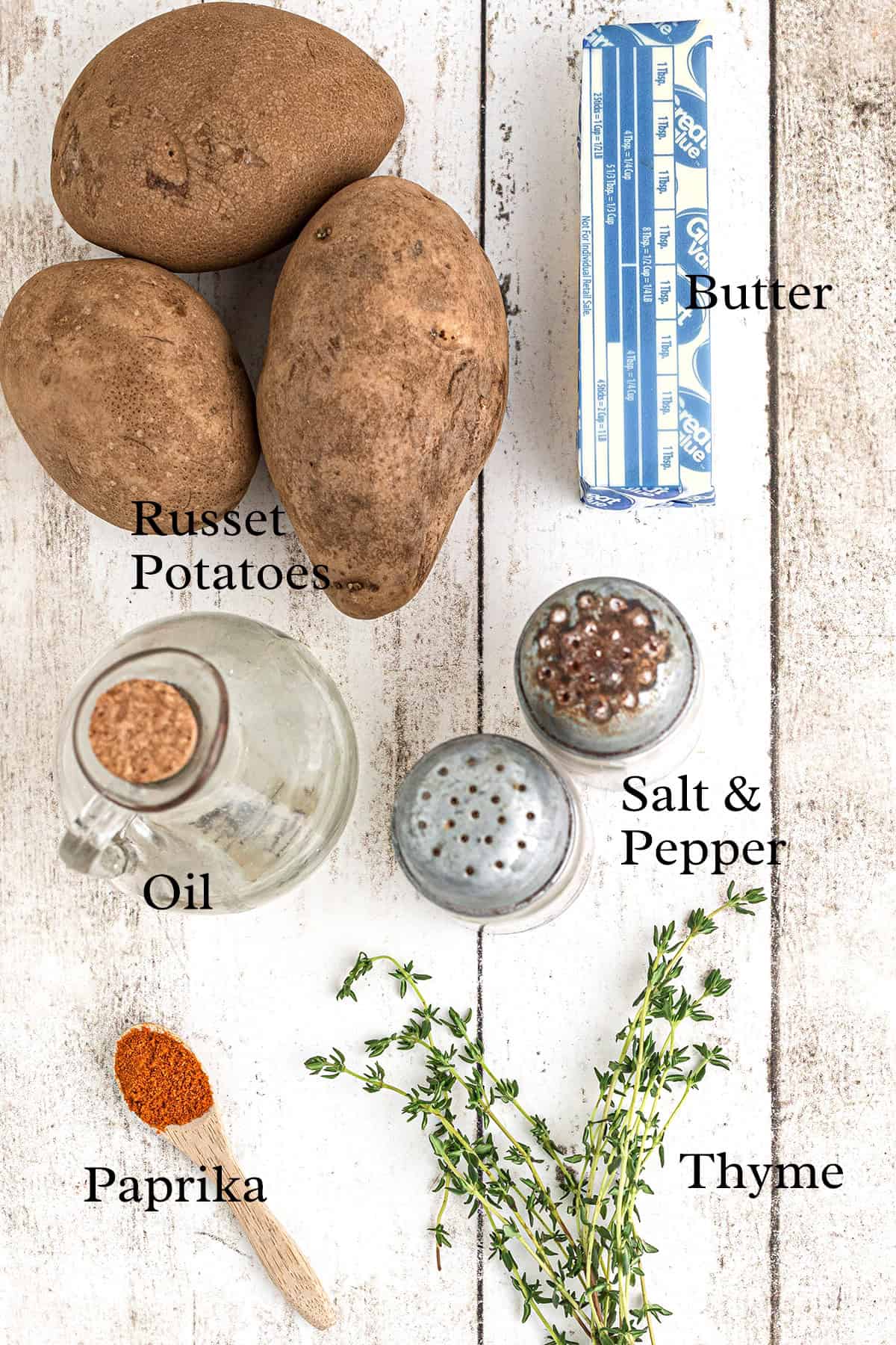 All ingredients needed to make home fries.