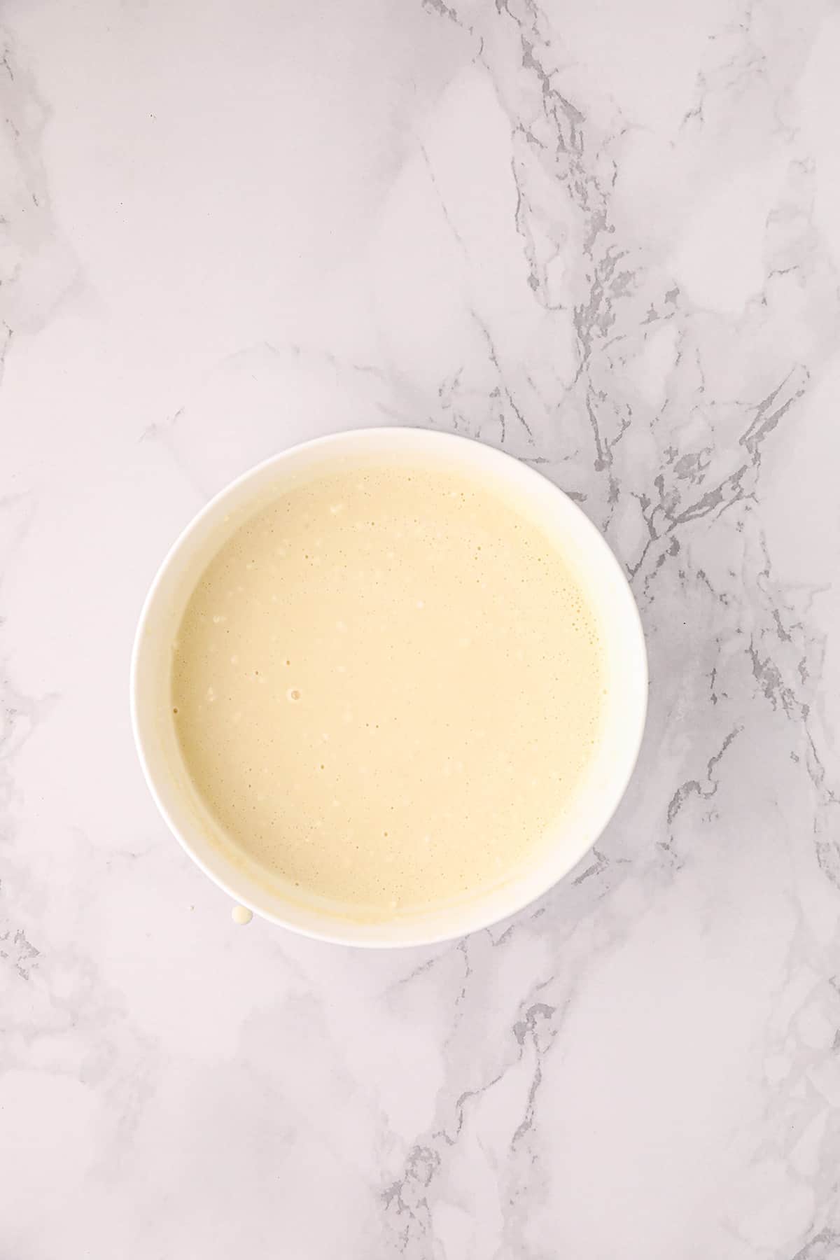 Bisquick mixture in a white bowl.