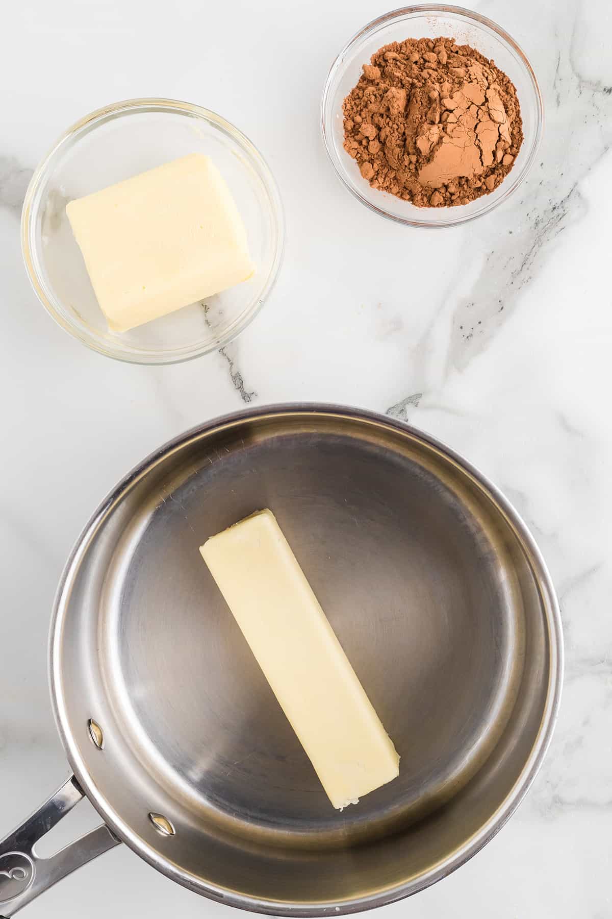 Butter in a saucepan.