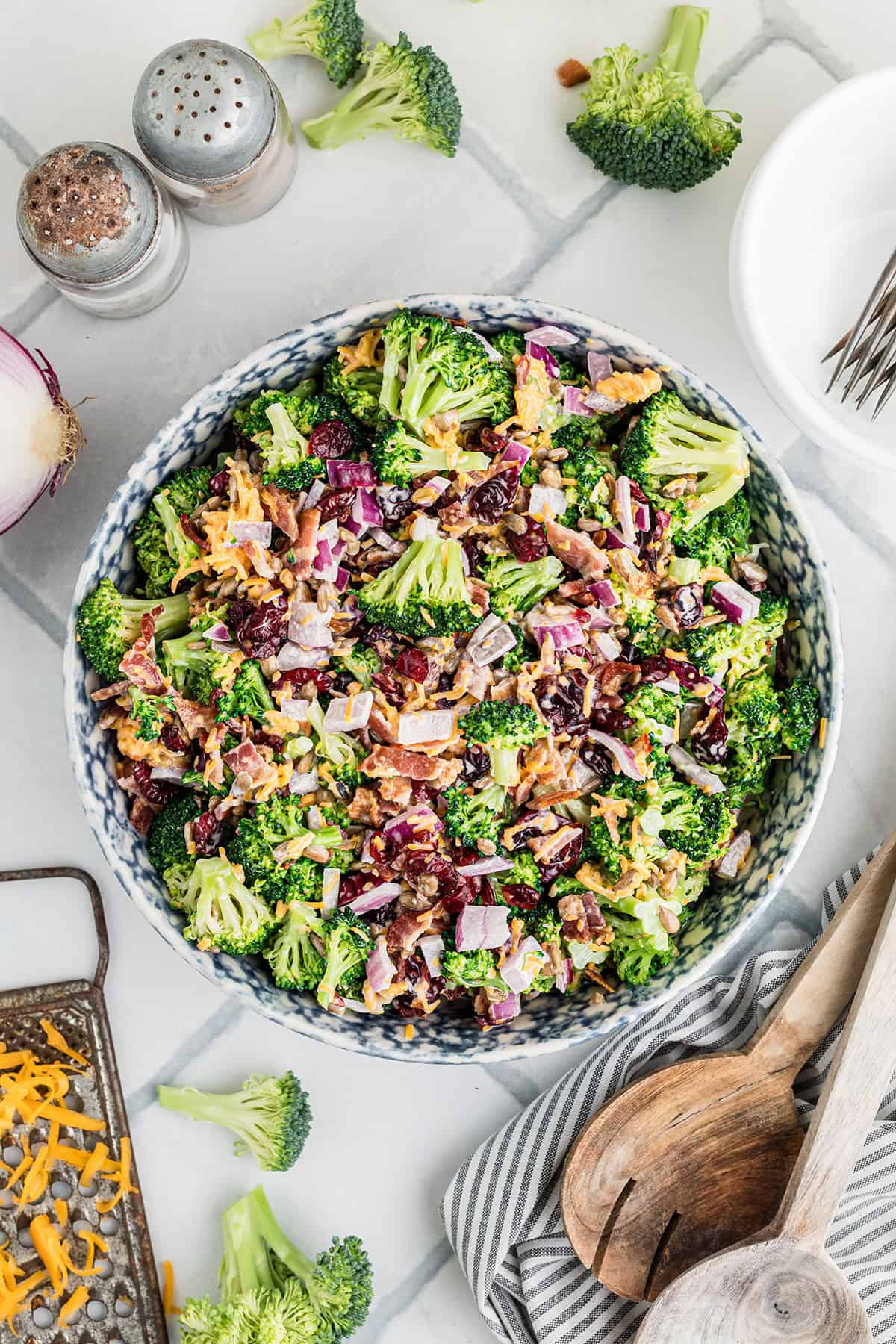 Completed salad after mixing.