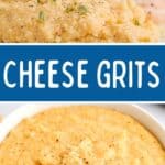 A white bowl filled with cheese grits.