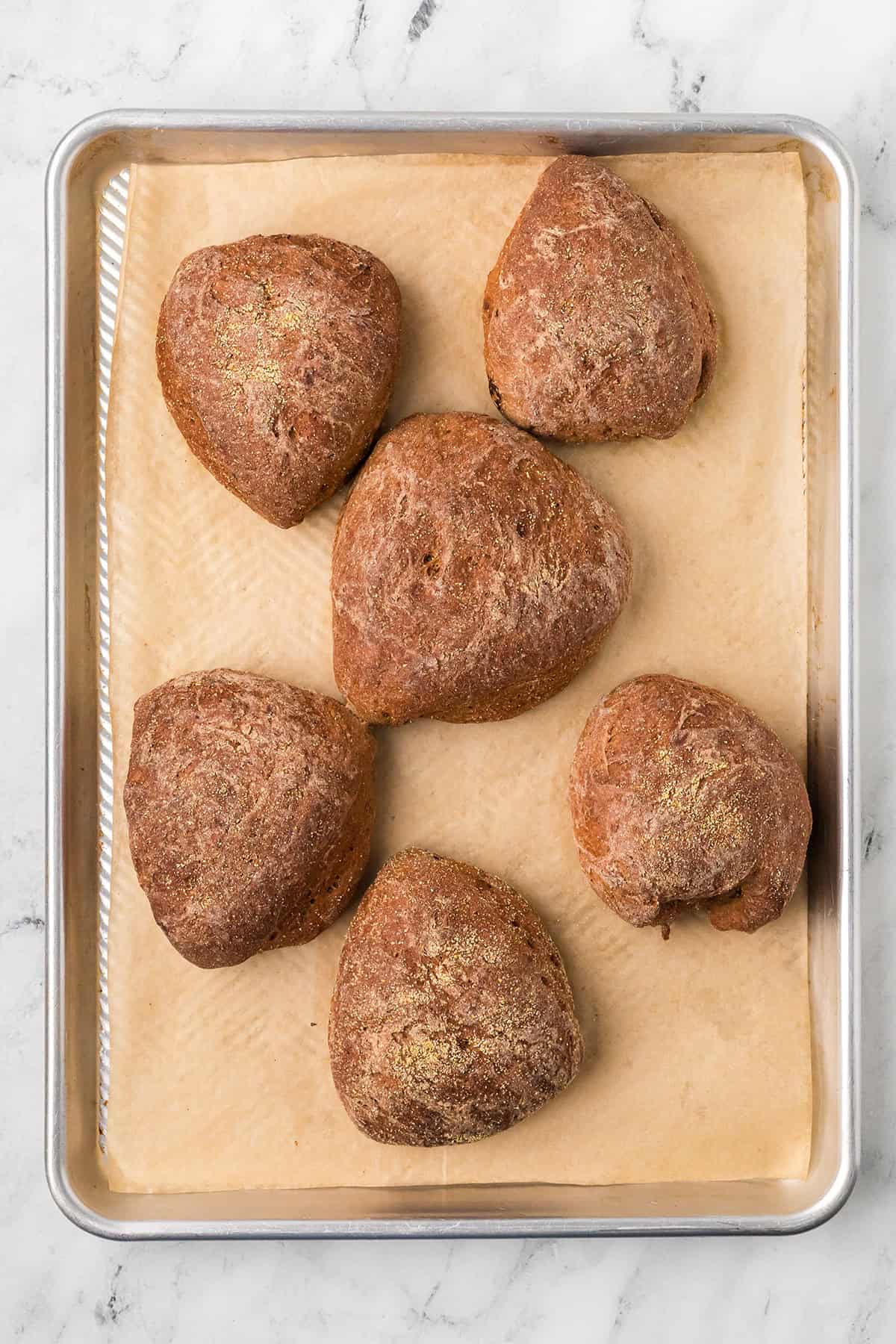 Loaves after the second rise.