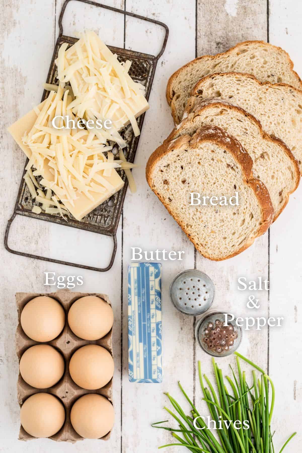 Alpine eggs ingredients on a table.