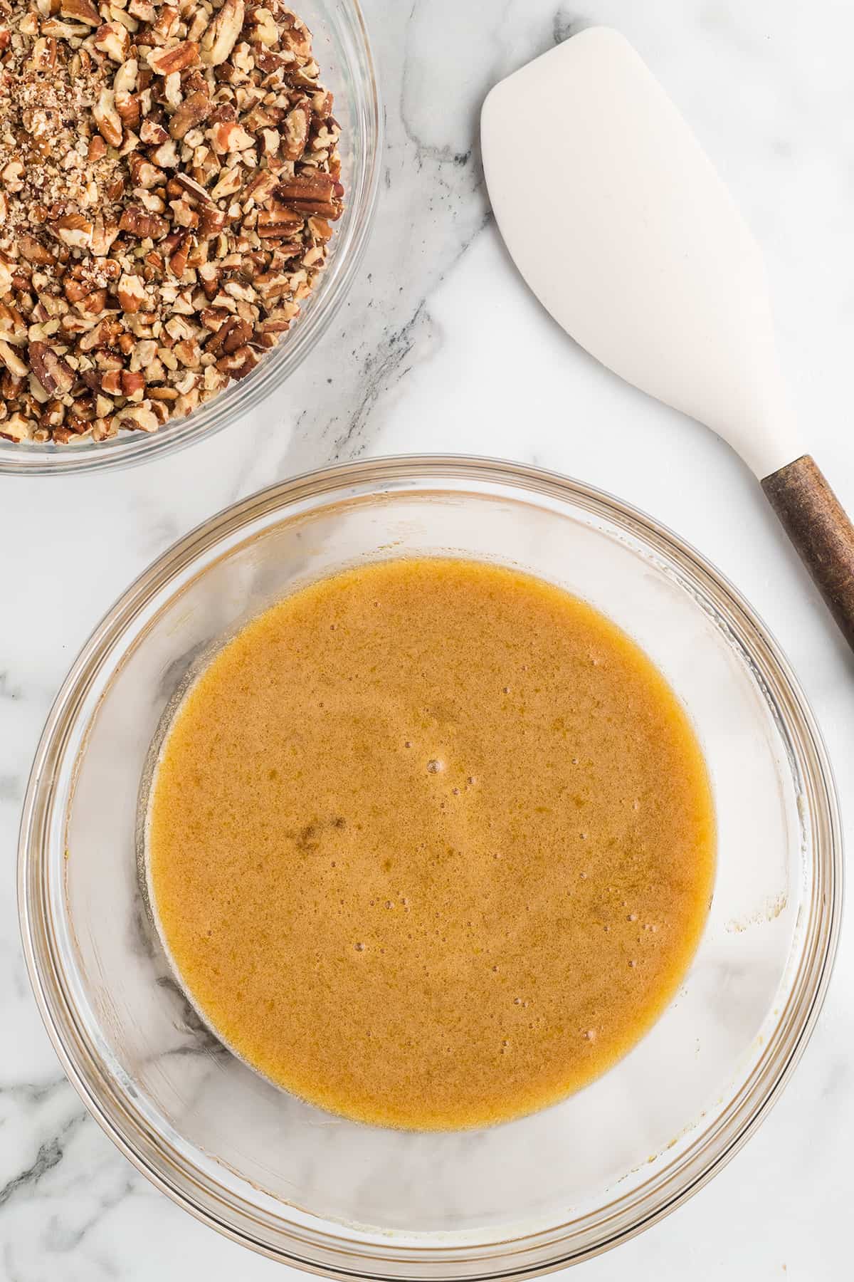 Topping mixture after whisking.