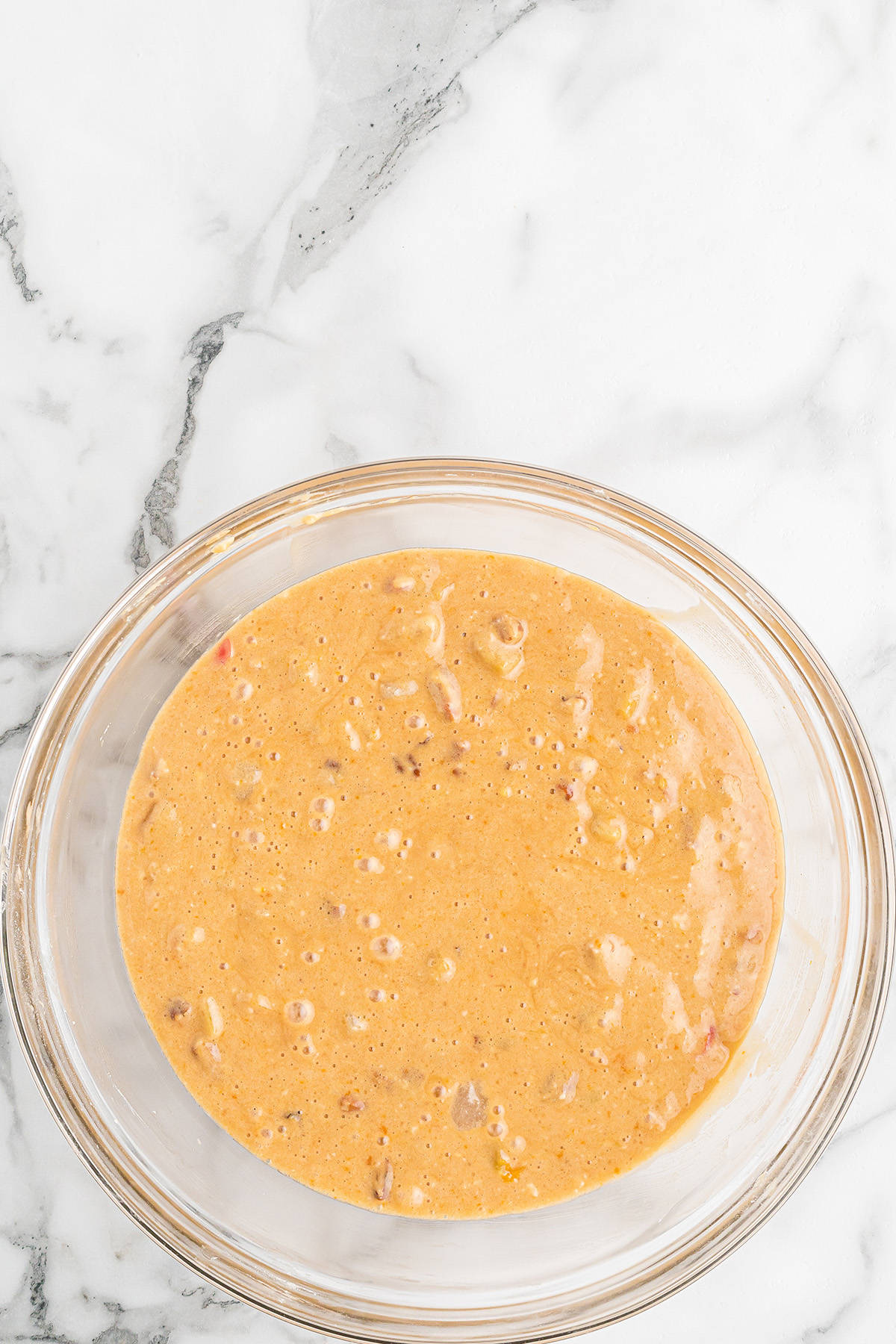 Batter mixed in a bowl.