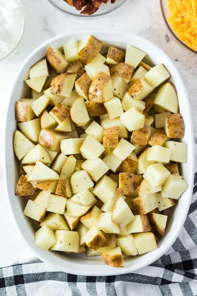 Potatoes after roasting.