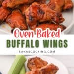 Finished wings on a serving plate.