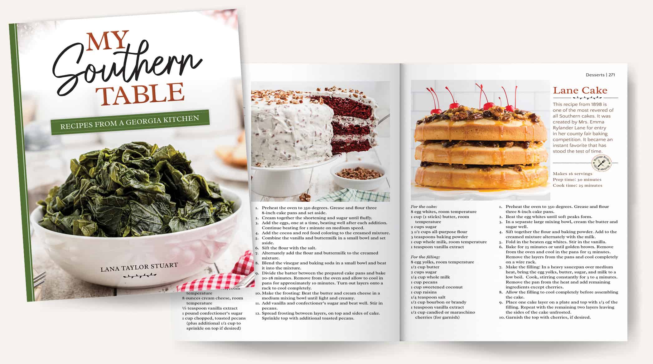 Mockup of page 271 in My Southern Table cookbook.