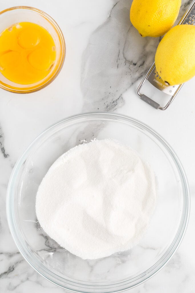 Sugar and cornstarch in a bowl.