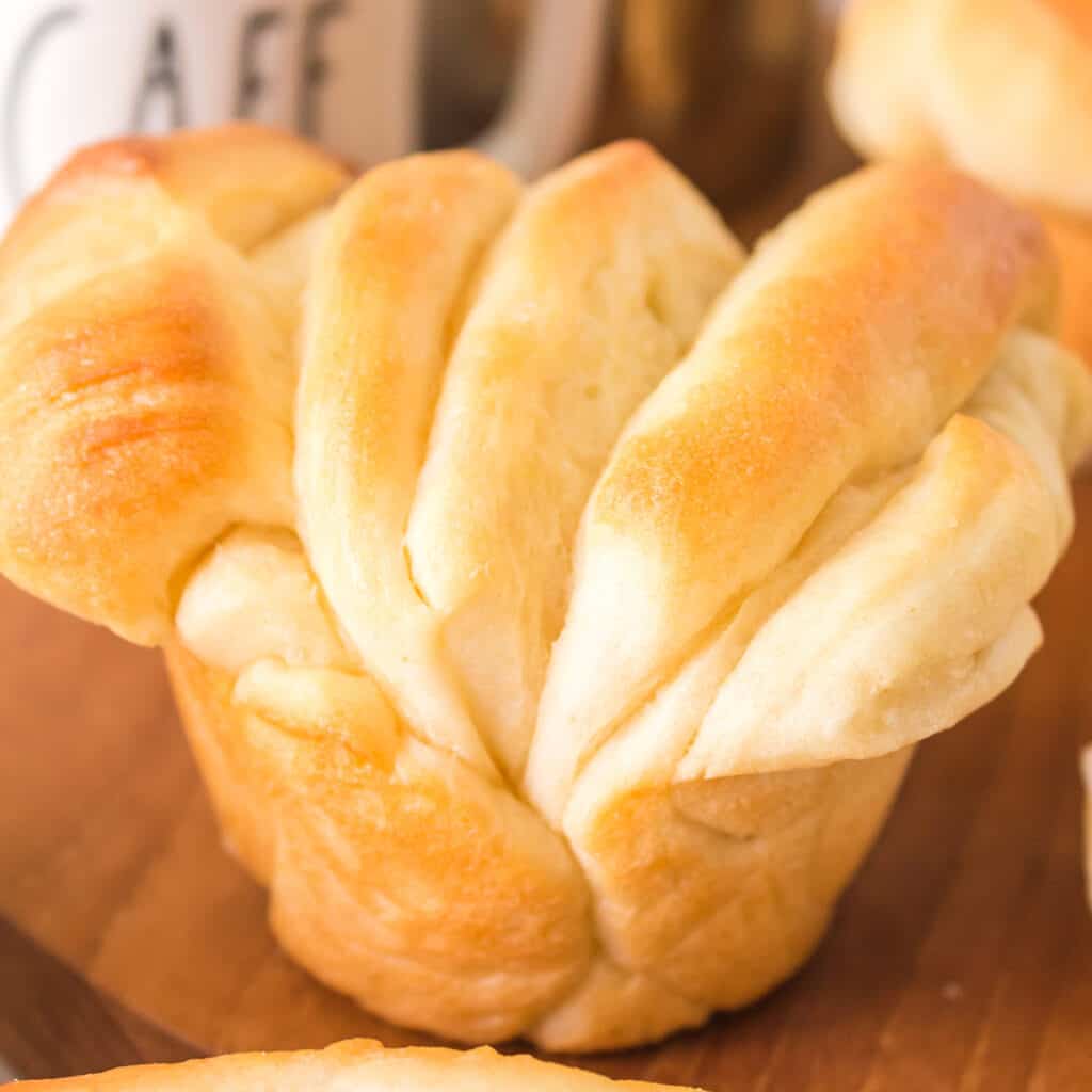 Golden brown baked rolls.