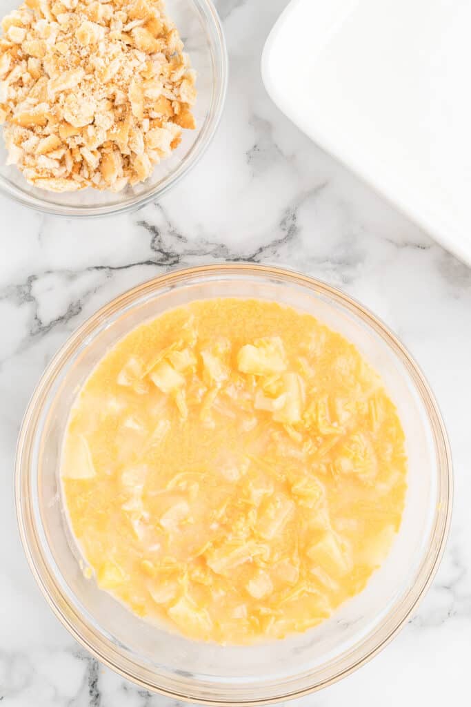 Ingredients mixed inside a bowl.