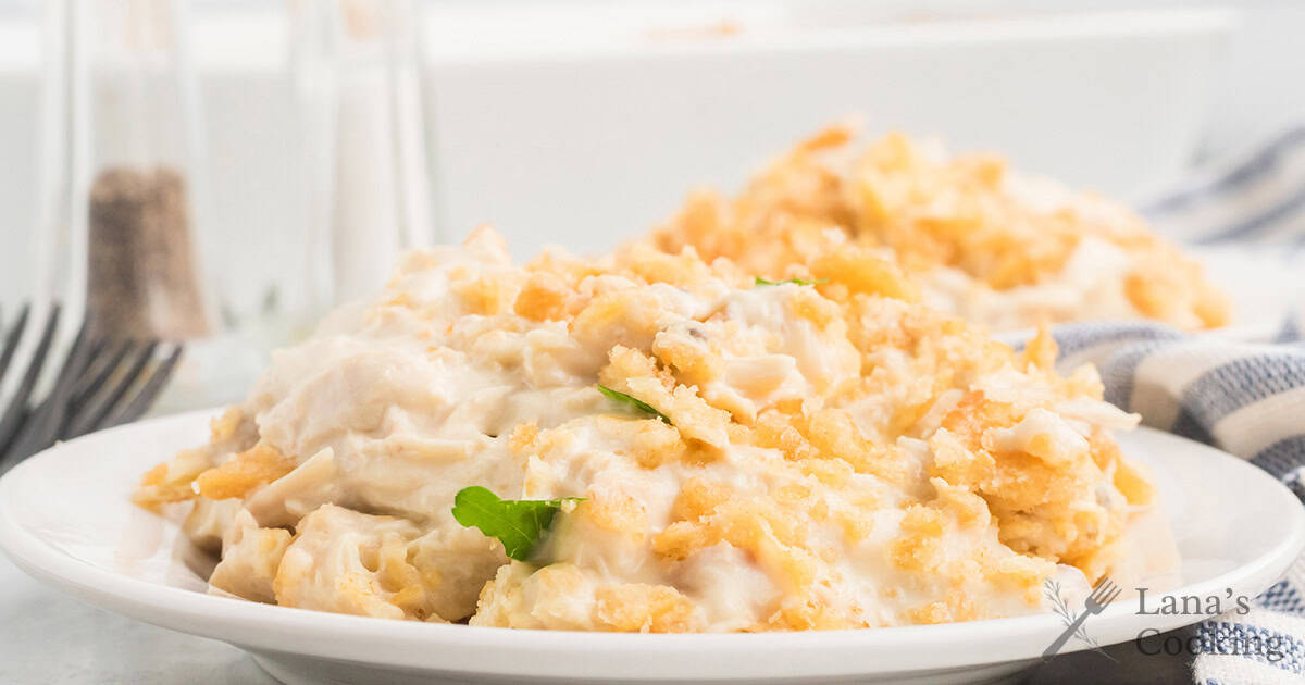 Ritz Cracker Chicken Casserole - Lana's Cooking