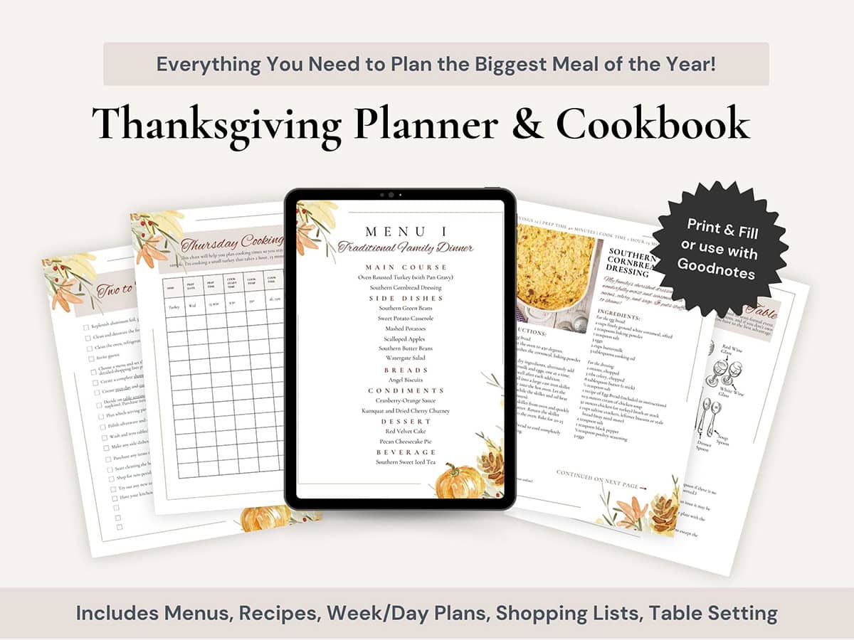 Thanksgiving planner mockup.