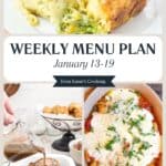 Collage of recipes from this week's meal plan.