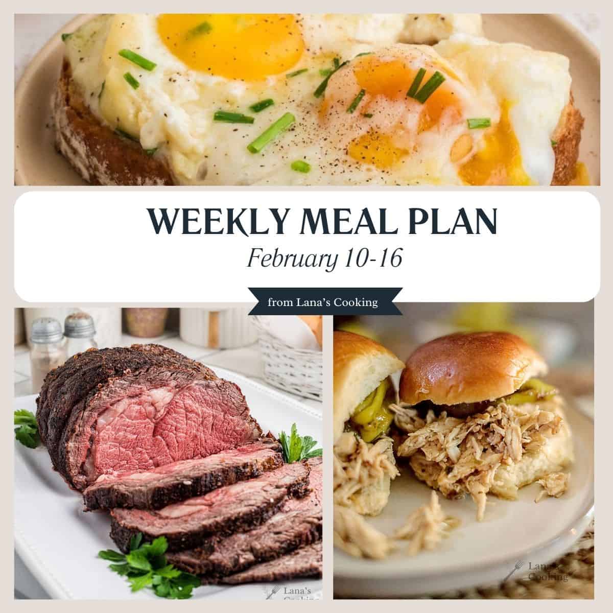 Collage of photos from this week's meal plan.