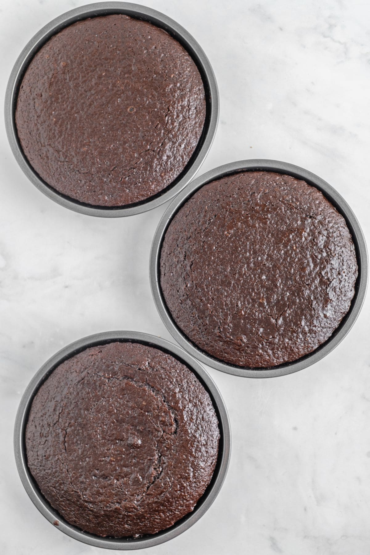 Cake layers after baking.