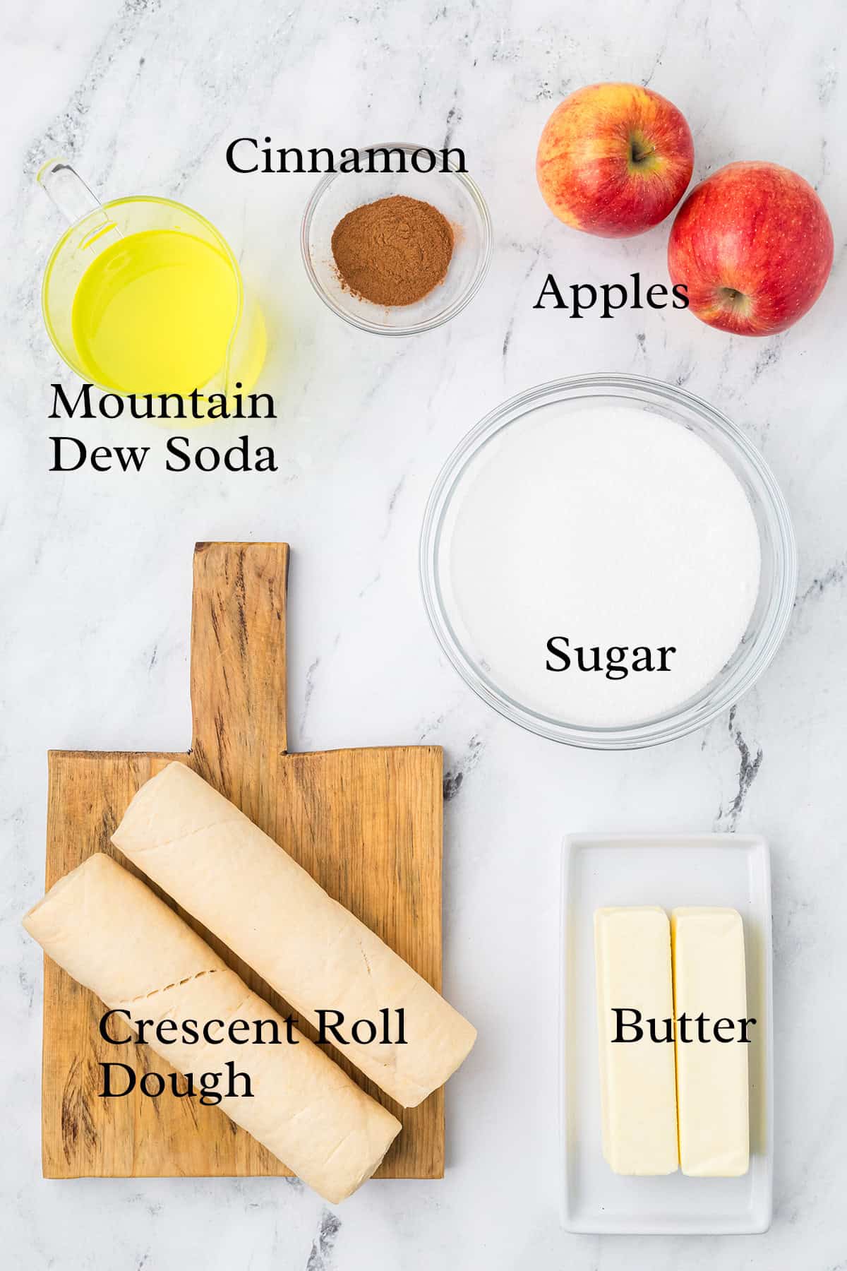 Ingredients needed to make the recipe.